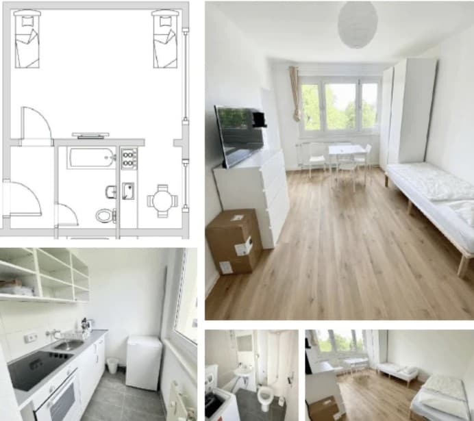 Furnished 1-room apartment by Leipzig Living, 28 m²