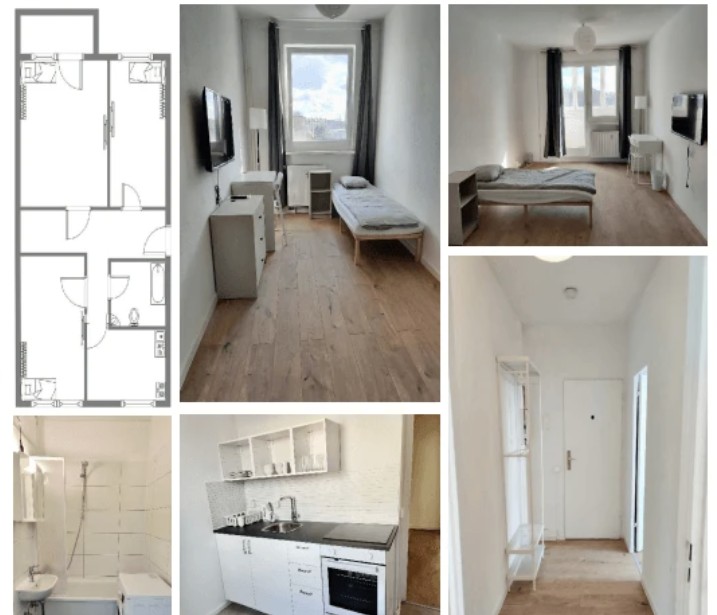 شقة مفروشة بـ 2 غرف من لايبزيغ ليفينغ، 43 m²